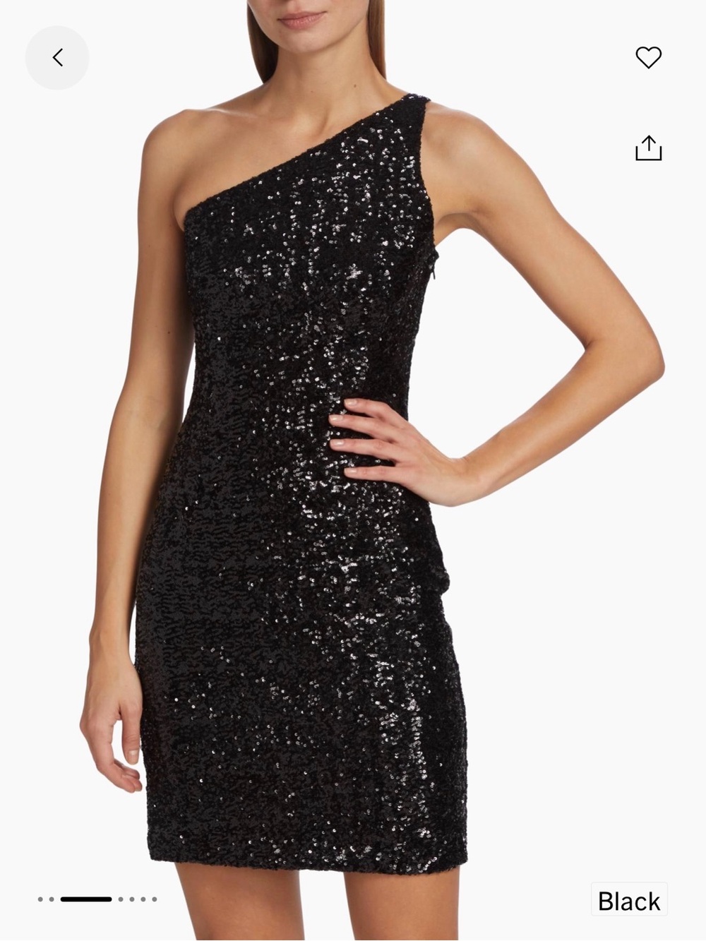 Michael Kors Collection Black One-Shoulder Sequin Mini Dress